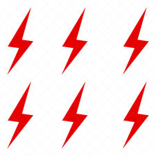 Set of 6 - Lightning Bolt Vinyl Decal Window Electric Shock symbol Sticker