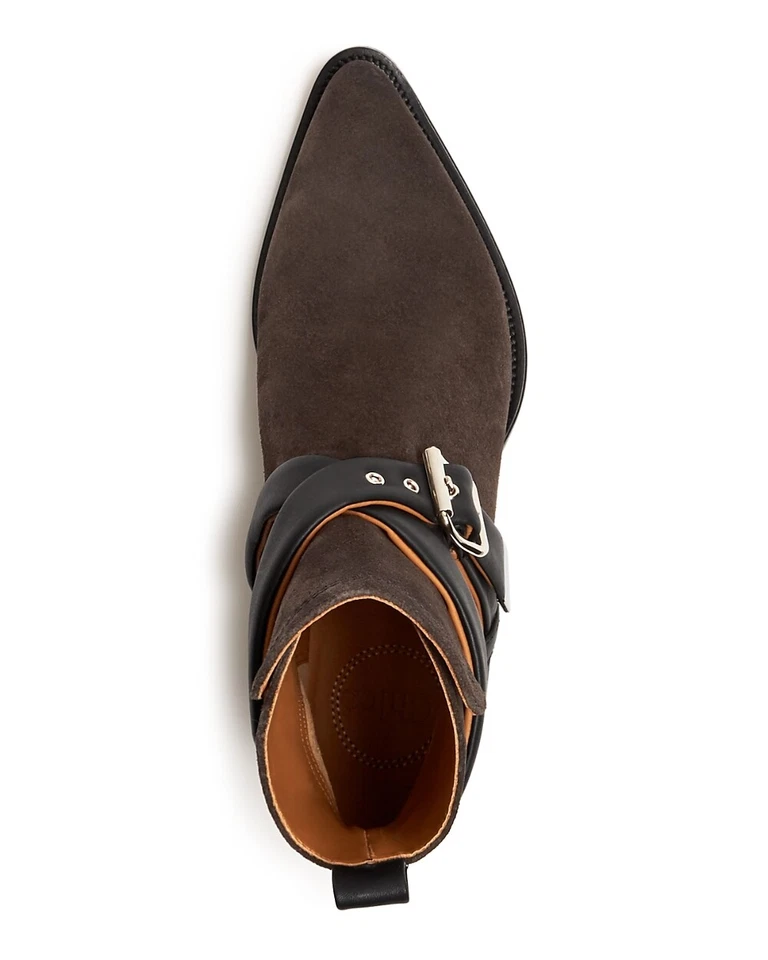 Chloe 258525 Womens Rylee Low-Heel Ankle Bootie Charcoal Size 38 M - Image 3 of 4