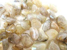 Three Rutilated Quartz Tumbled Stones 20-25mm Healing Crystals Astral Travel