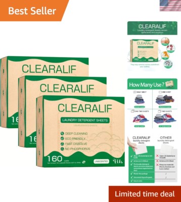 Lightweight Laundry Detergent Sheets - 480 Loads, Perfect for Apartments & Dorms
