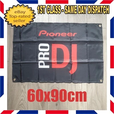 PIONEER DJ PIONEER CDJ DJ FLAG SIGN STICKER MAN CAVE DECKS BANNER NEXUS RX XDJ XZ CDJ UK