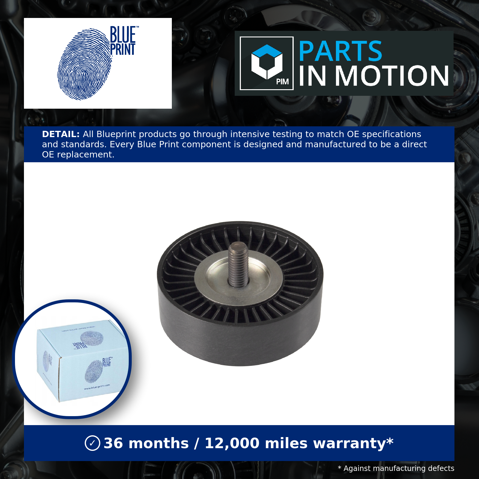 Aux Belt Idler Pulley ADG096518 Blue Print Guide Deflection 2528637100 Quality