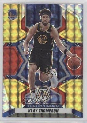 2021-22 Panini Mosaic Choice Fusion Red & Yellow Prizm 53/88 Klay Thompson 0nw5
