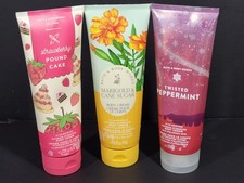 3 x 8oz Bath Body Works Marigold Cane Sugar Peppermint Strawberry Cream