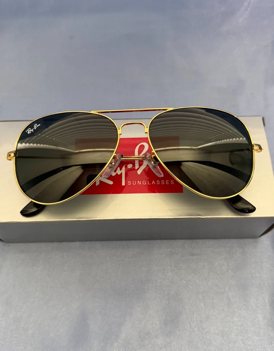 Ray-Ban Aviator Gold Black Sunglasses for Men for sale - eBay