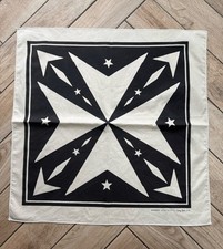 Hanks Kerchiefs Mike Unisex Cream & Black Starry Sailor Square/ Neck Scarf