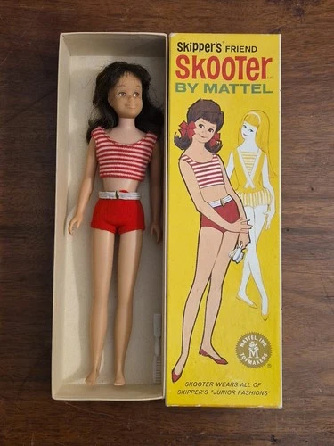 1964 Mattel Brunette Skooter w/(Titian)Box/Comb/Brush/Outfit Stock No. 1040