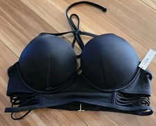 NWT Victoria's Secret VS Bombshell add 2 cups bikini swim top 36B Black archives