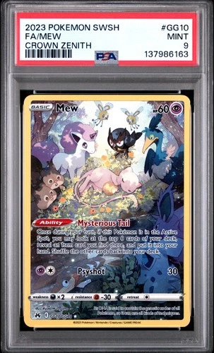 2023 POKEMON SWORD & SHIELD CROWN ZENITH #GG10 FULL ART/MEW PSA 9