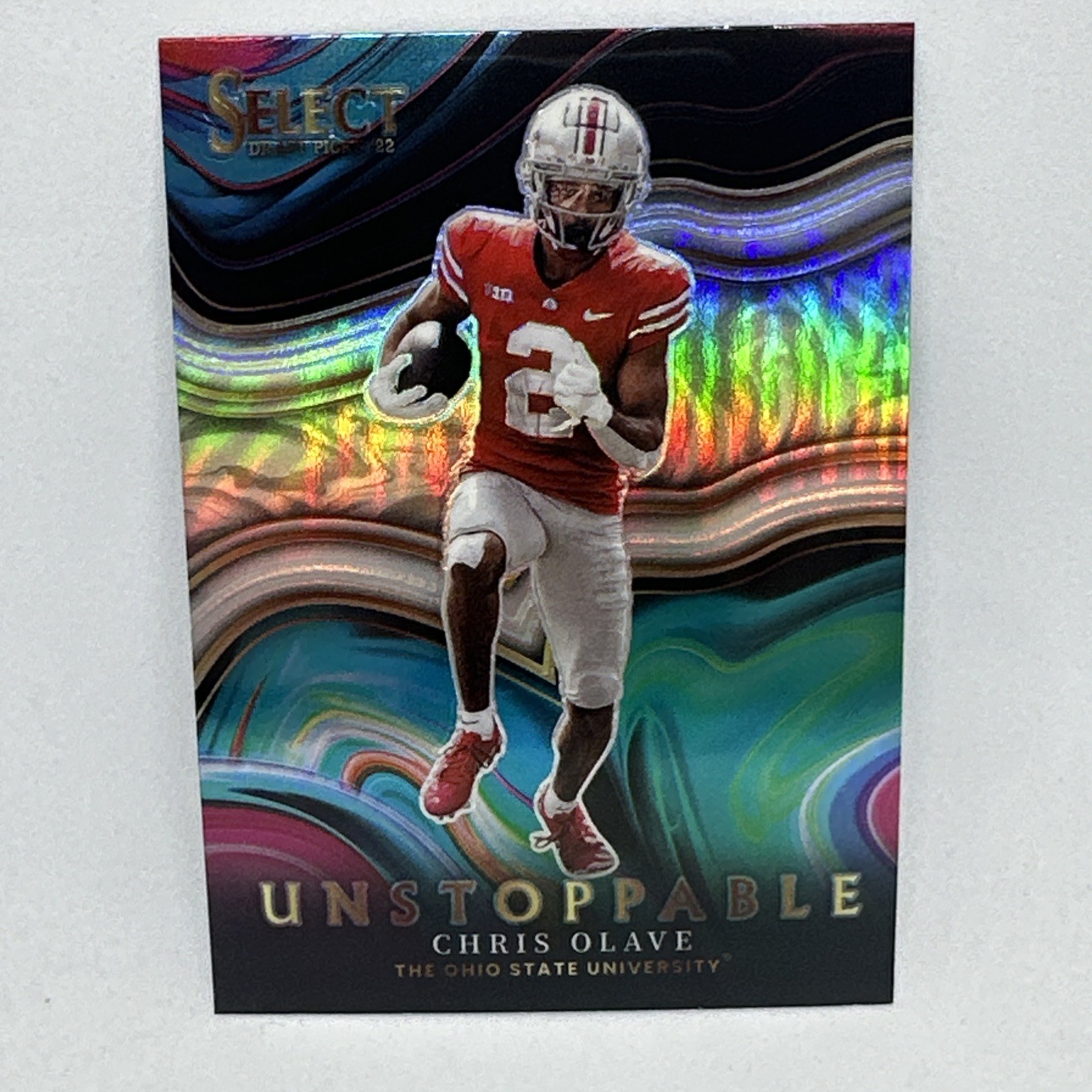 2022  Select Draft Picks - Unstoppable Chris Olave #US-CO Silver Prizm (RC)
