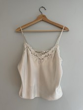 Vintage Y2K Victoria's Secret Silk White Floral Lace Camisole