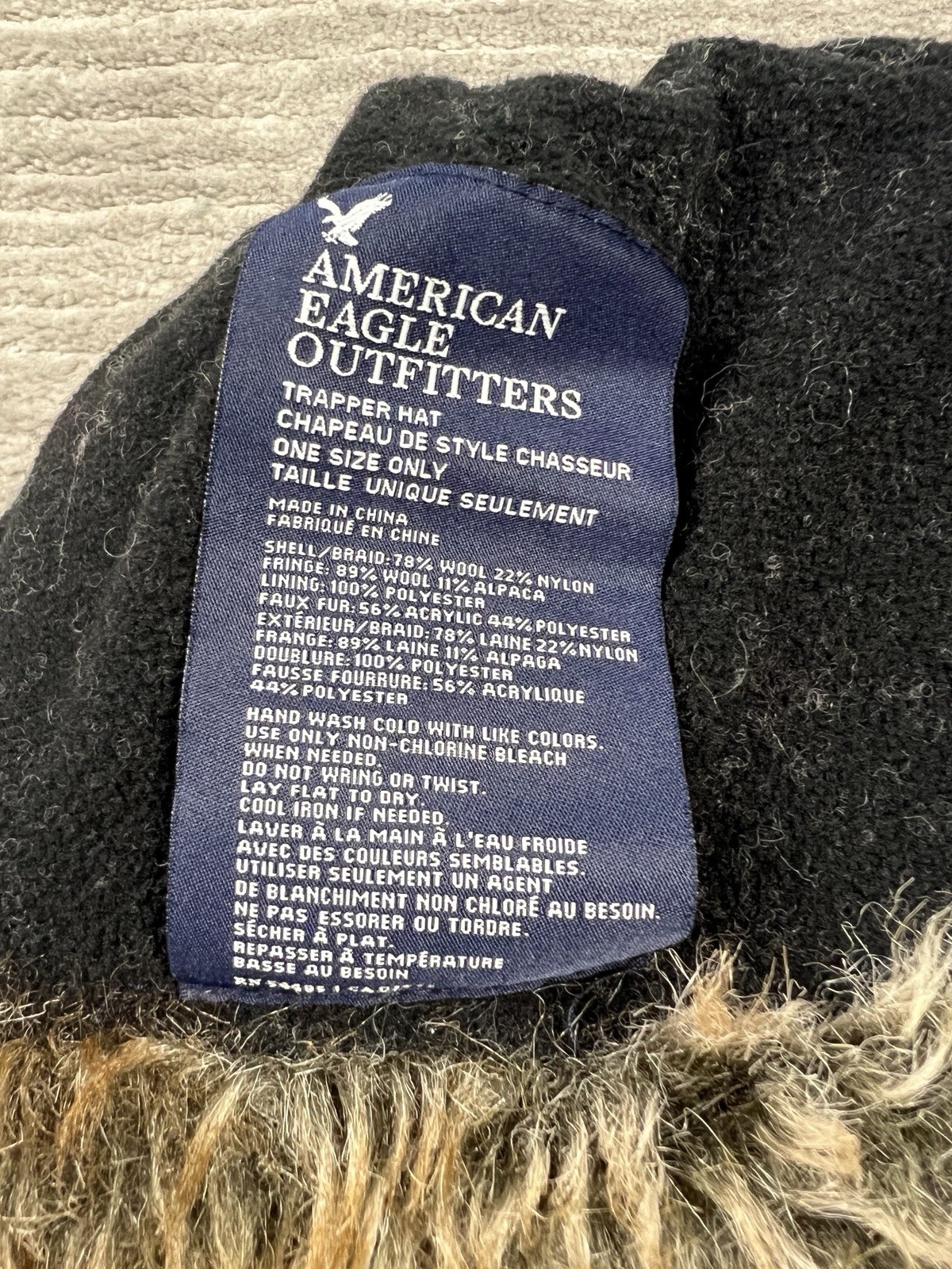 American Eagle Mohawk Trapper Winter Hat Faux Fur… - image 9