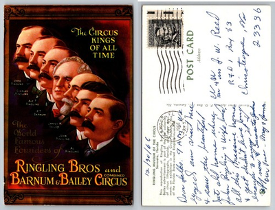 #ad Ringling Bros Barnum amp; Bailey Circus Kings Postcard 1966 Sarasota FL $1.99