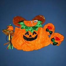 Build a Bear Pumpkin Jack O Lantern Halloween Teddy Costume Orange Green Clothes