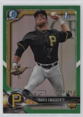 2018 Bowman Draft Chrome Green Refractor 57/99 Travis Swaggerty #BDC-198 p8v