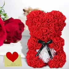 Artificial Flower Eternal Rose Teddy Bear for Mom Mother's Day Birthday Valentin