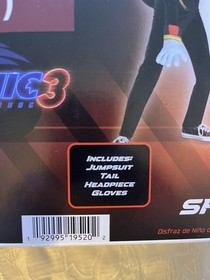 Sonic The Hedgehog 3 Boys Shadow Halloween Costume Tail Headpiece Small 6-7