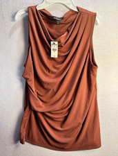 Express Womens M Brown Sleeveless Cowl Neck D...
