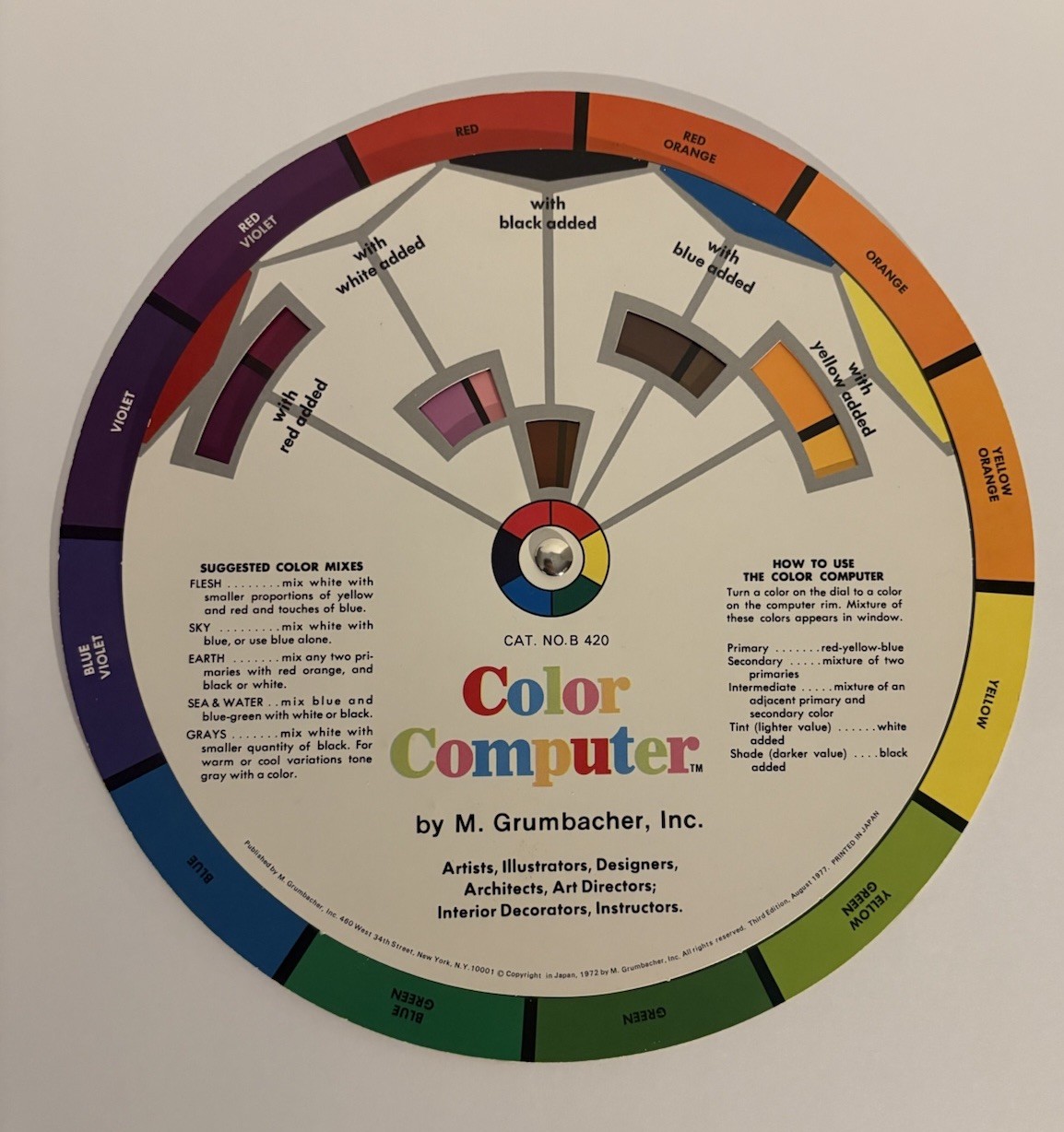 VTG M. Grumbacher Color Computer Double-Sided Circular Wheel (B 420) 1972/ 1977