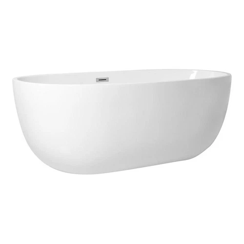 Elegant Decor Allegra 67" Iron and Nylon Soaking Roll Top Bathtub in White - Picture 1 of 8
