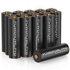 POWEROWL Goldtop Rechargeable AA Batteries PRO, High Capacity 16 count