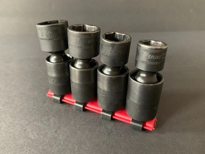 #ad Snap on 3 8quot; Drive 4 Pc Metric Impact Swivel Socket Set IPFM w Red Tray READ $119.00