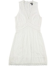 French Connection Womens Lace Mini A-line Dress, White, Juniors, 0