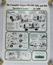 VTG Jaguar XK 120 140 150 Complete  Spotter's Guide Poster Jeff Godshall 23x29