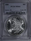 1885 Morgan Silver Dollar - PCGS MS64 -