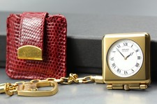 Vintage 1983 N MINT w/ Case SEIKO 1400-1130 Quartz Roman Square Pocket Watch