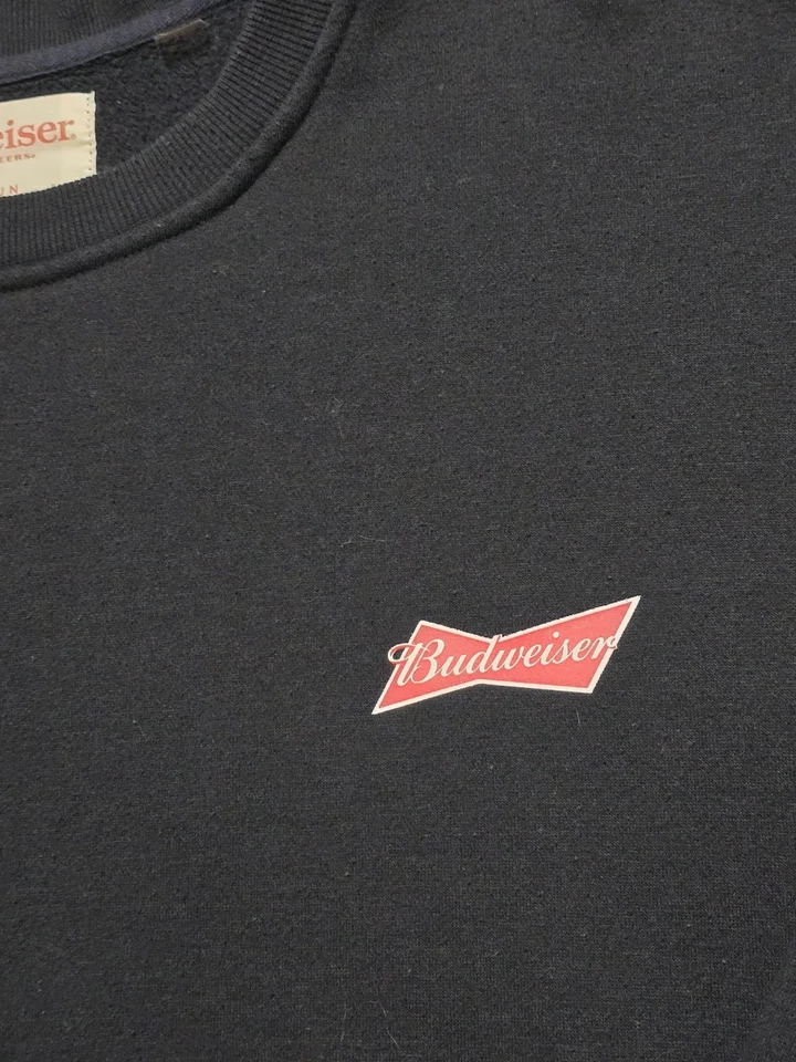 Budweiser King Of Beers Retro Cuello Redondo Sudadera Para Hombre Grande Logo Original Foto 4 de 4