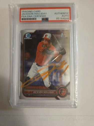 2022 Bowman  Chrome Jackson Holliday 1st RC orange Ink On-Card Auto PSA Authe