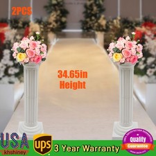 2Pcs Plastic Event Decorative Column Roman Column For Wedding Landscaping White