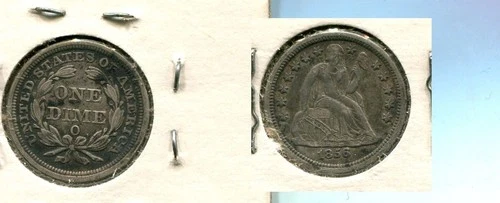 1856 O LIBERTY SEATED SILVER DIME VF 5905T