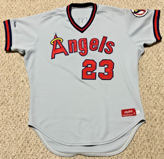 Game Used Worn 1987 California Angels Jersey #23 Johnson Corbett w/Dobbins COA