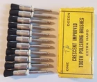 CRESENT MFG. CO. U.S.A. NEW OLD STOCK VINTAGE BOX OF 11 POLISHING BRUSHES