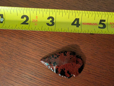 Mahogany Obsidian Knapped Arrowhead Projectile Point 2.25'' Black Red Stone