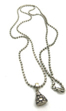 Blessed 925 Sterling Silver Happy Buddha Pendant Necklace 26" Bead Chain 13.5g