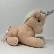 Dakin Peach Unicorn Plush 1981 Stuffed Animal Mythical Toy Gift 8"