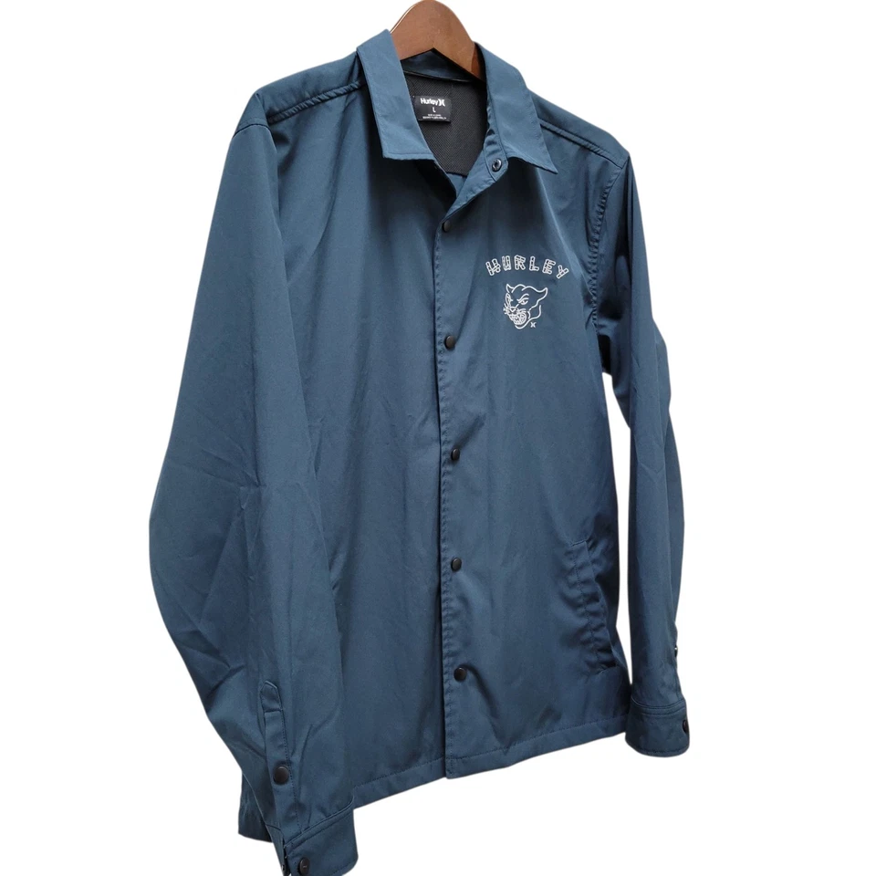 Hurley Embroidered Logo Men's Windbreaker Jacket Size Large Excellent Condition - Image 2 of 4