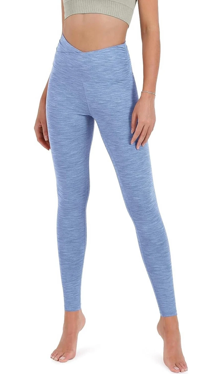 ODODOS Gathered Cross Waist Yoga Pants for Women, Crossover Athletic  Workout Leg