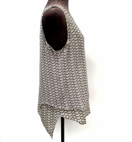 Theyskens' Theory 100% Silk Size M Layered Sleeveless Tank Top Tomci Print - Picture 5 of 20