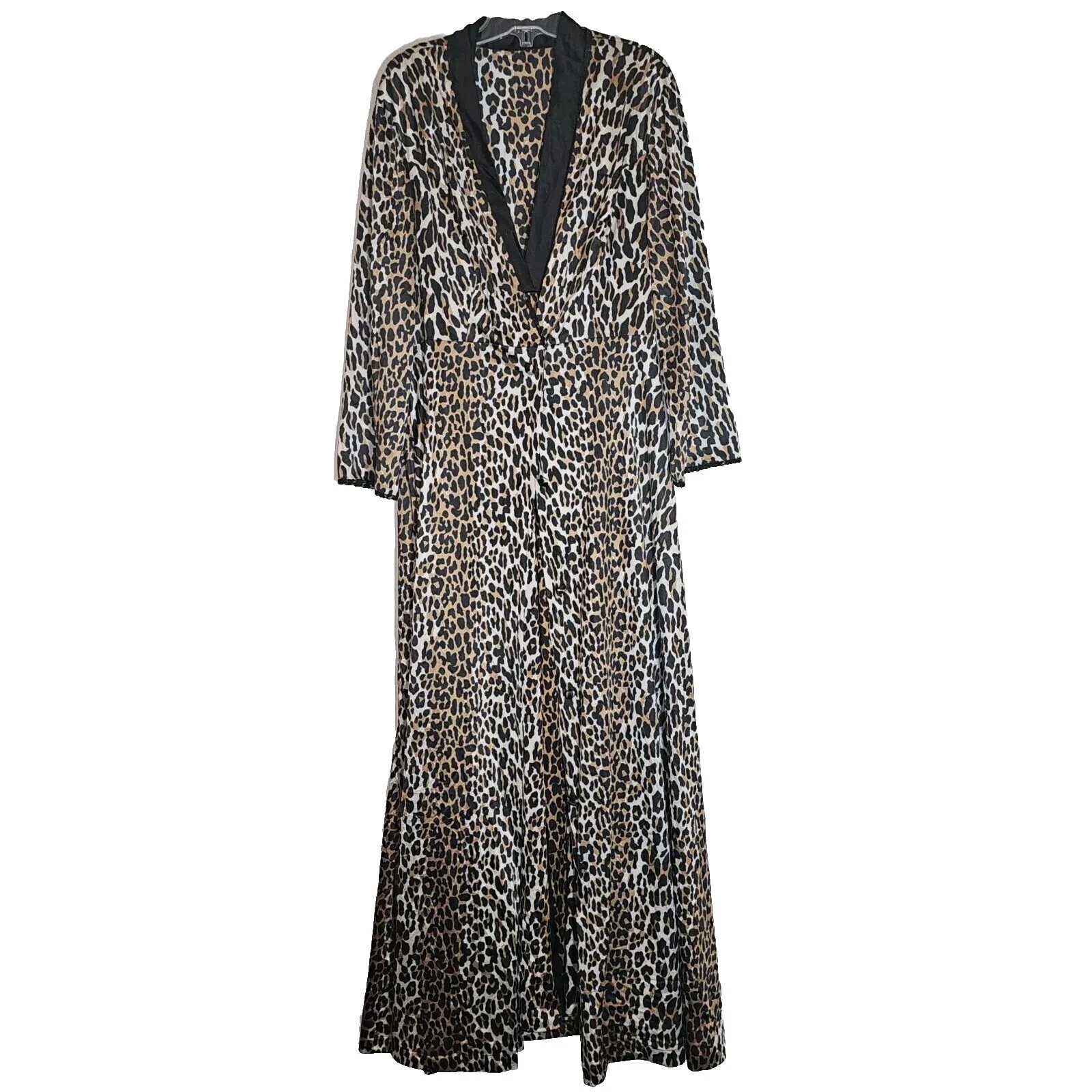 名利场尼龙动物印花睡衣和长袍女