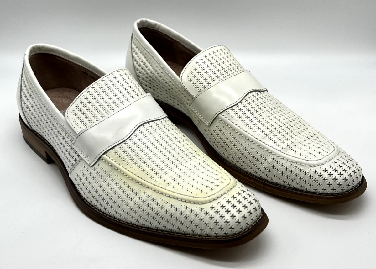 NEW STACY ADAMS DURAND PENNY Loafers Shoes For Men s SZ 9 In WHITE