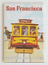 San Francisco FRIDGE MAGNET travel poster "style B" trolley