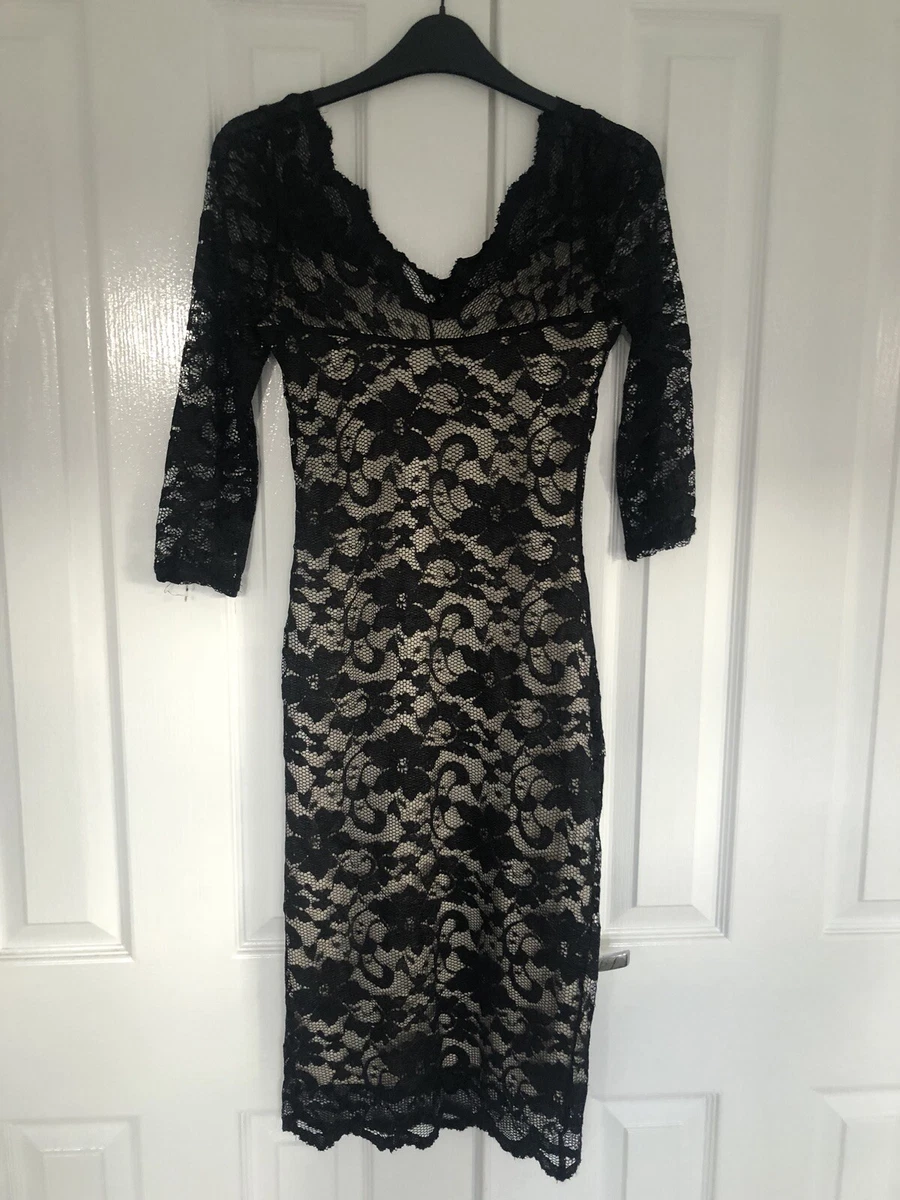 Cream and black cheap dress wedding guest