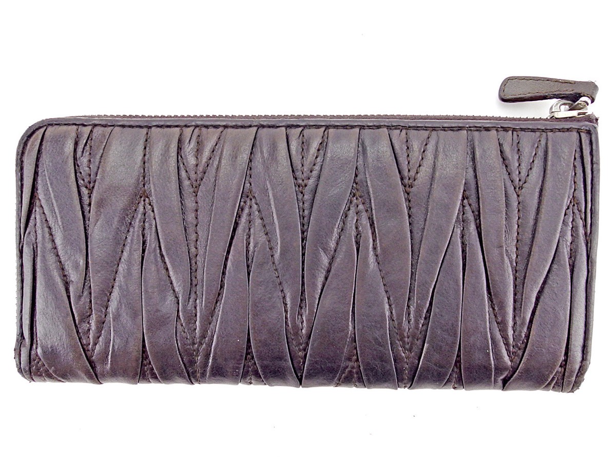 【SALE】 ◆MIUMIU◆Matelasse Leather Wallet 財布 miumiu Wallet Purse Materasse Black Woman unisex Authentic