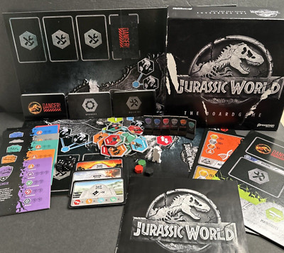 Pressman Jurassic World Board Game Manage Your Own Park COMPLETE EUC