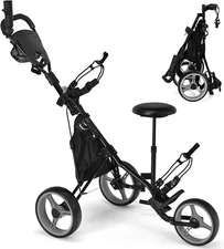 GOPLUS Golf Bag Carrier Foldable Golf Cart Push Cart