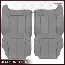 1999 2000 2001 2002 Gmc Sierra Leather Seat Covers In Light Pewter Gray 922